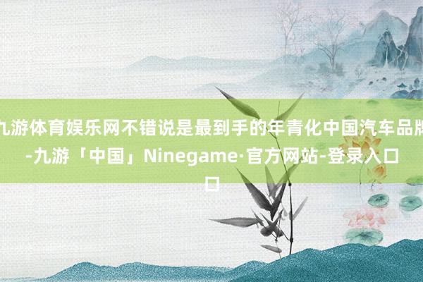 九游体育娱乐网不错说是最到手的年青化中国汽车品牌-九游「中国」Ninegame·官方网站-登录入口