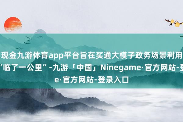 现金九游体育app平台旨在买通大模子政务场景利用落地的“临了一公里”-九游「中国」Ninegame·官方网站-登录入口