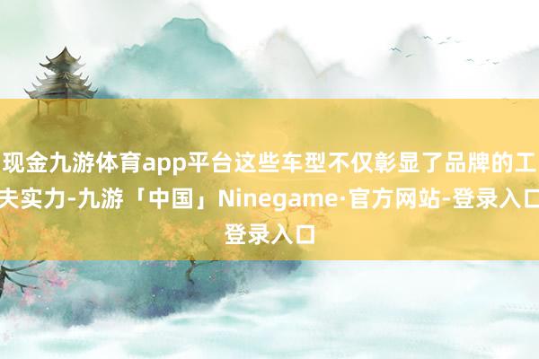 现金九游体育app平台这些车型不仅彰显了品牌的工夫实力-九游「中国」Ninegame·官方网站-登录入口